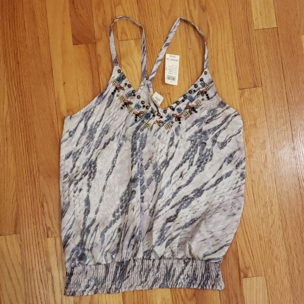 Sexy silk and beaded NWT top